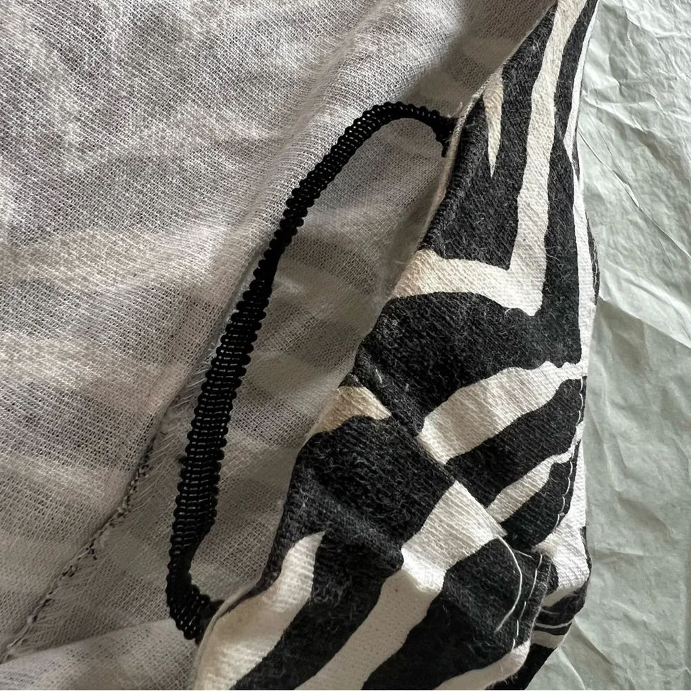EUC VTG 90s L zebra stripe strapless dresss cotton/lycra side slits - Picture 3 of 16